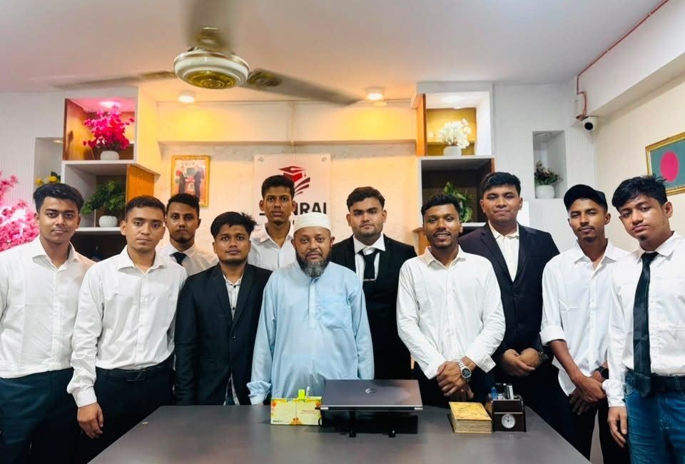 Students on interview day with the Chairman